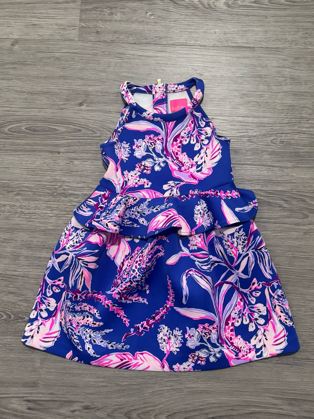 Lilly Pulitzer Ruffle waist Borealis Swim On Over Print Dress Sz.S 4-5